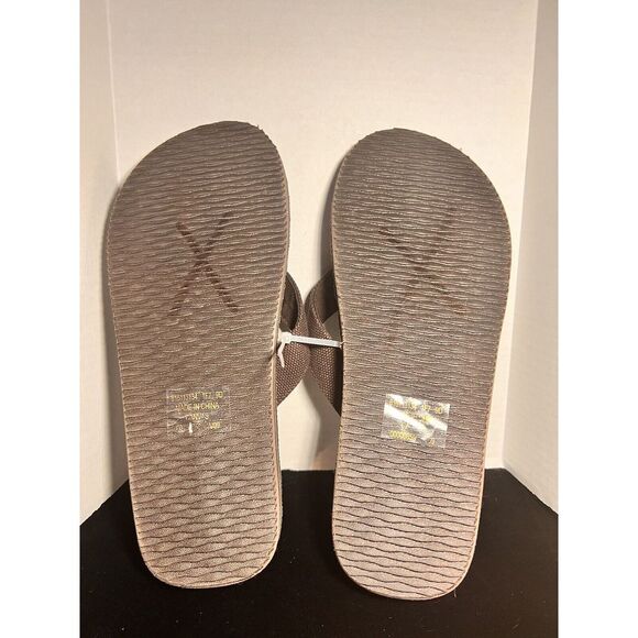 RALPH LAUREN Polo Sandals Men Size 10/11 Leather Flip Flops Shoes Brown Tan NWOT - Picture 2 of 3